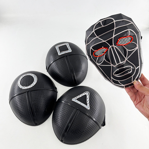 Cosplay coreano luz LED máscara de neón FIESTA DE Halloween película tema brillante plástico <span class=keywords><strong>disfraz</strong></span> cuadrado círculo triángulo diseño - Product Image 5