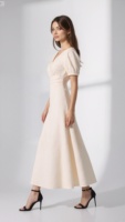 2025 européenne nouvelle avec col en V fleurs robes élégantes dame robe pour femmes été élégant robe formelle luxe dames vêtements