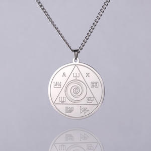 Collar con colgante <span class=keywords><strong>Abraxas</strong></span> de buena suerte Vintage, talismán mágico de acero inoxidable, controla tu vida, amuleto mágico para regalo de enlace de dinero - Product Image 5