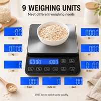 Báscula Digital de Cocina de Acero Inoxidable para Pesar Granos, Báscula Electrónica de Alimentos de Acero Inoxidable para el Hogar