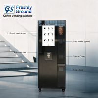 Máquina Expendedora de Café JK88, de Grano a Taza, con Leche Fresca Recién Molido, Refrigerador de Leche y Conexión a Agua, para Oficina o Restaurante