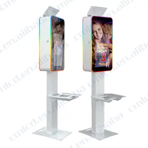 Chimee new 21.5 pollici magic mirror touch screen photo party kiosk booth con Godox E250 flash all'interno