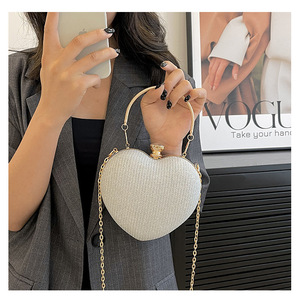Luxury Diamond Dinner <strong>Clutch</strong> <strong>Bag</strong> Purses Latest Popular <strong>Peach</strong> Heart Crossbody Tote Evening <strong>Bags</strong> for Women Party Accessory - Product Image 5