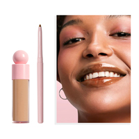 Kit de Maquillage en Gros Marque Privée : Gloss à Lèvres Brillant et Crayon à Lèvres Haute Pigmentation, Gloss Rose Transparent avec Kit Crayon
