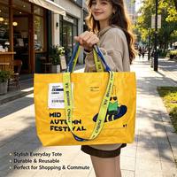 Sac en polypropylène tissé recyclé, sac fourre-tout laminé personnalisé, sac de shopping réutilisable en plastique avec logo, sac fourre-tout en polypropylène imperméable