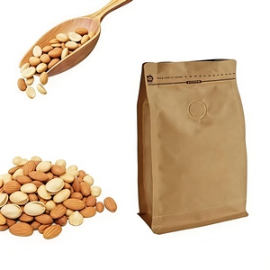 Sacs à café personnalisés imprimés avec valve et <span class=keywords><strong>fermeture</strong></span> éclair, fond plat, en papier kraft de qualité alimentaire, pour grains de café, emballage personnalisé en gros - Product Image 2