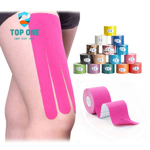 Top One Logo personnalisé Orange marron rose couleur 5x5 2.5x5 physiothérapie corps muscle adhésif Sport kinésiologie bande - Product Image 1