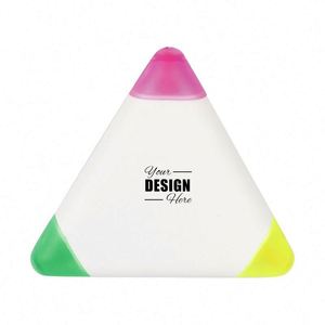 Custom Triangle <b>Highlighters</b>, 3-in-1 Fluorescent Brush Tip <b>Pens</b> for School & Office Stationery Supplies - Product Image 1