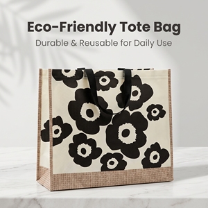 Floral Printed Canvas Tote Flower Pattern Reusable Shopping Bag Women Shoulder <b>Handbag</b> Oem Wholesale - Product Image 1