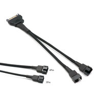 Angitu 22awg Sata 15Pin Fuente de alimentación a VENTILADOR DE CPU/PWM Adaptador de conversión de refrigeración 1x 2x 3x 4x 5x 6x3Pin 4pin Sata a ventilador Cable de alimentación