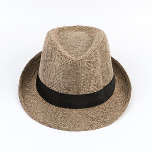 Chapeau haut de forme de couleur unie en lin de style Jazz Hat <span class=keywords><strong>pour</strong></span> hommes et femmes dans un couple de <span class=keywords><strong>pare</strong></span>-<span class=keywords><strong>soleil</strong></span> - Product Image 3