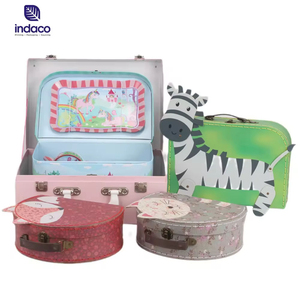 Customized cute cartoon animal <b>box</b> printed cardboard <b>suitcase</b> with handle, suitable for children's toy gift packaging <b>box</b> - Product Image 4