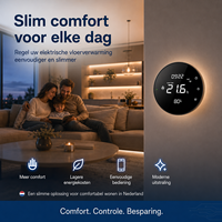 Termostato Inteligente Wifi para Calefacción por Suelo Radiante Eléctrico de 16A 3200W 100V-220V con Protección Contra Sobrecalentamiento, Retroiluminación y Montaje Empotrado