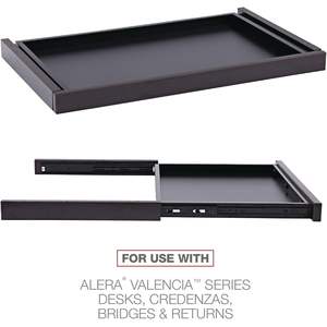Cajonera central Alera Valencia Series Espresso de 24 1/2 pulgadas de ancho x 15 pulgadas de profundidad x 2 pulgadas de alto - Organizador de escritorio y cajones - Product Image 4