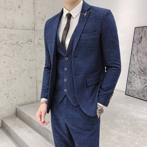 Completo <span class=keywords><strong>Uomo</strong></span> 3 Pezzi Slim-fit Trend <span class=keywords><strong>Giovanile</strong></span> <span class=keywords><strong>Abito</strong></span> Formale da Ufficio Elegante Completo Maschile - Product Image 4