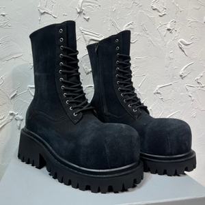 לקבל מותאם אישית bootie גברים נשים סביב הבוהן תחרה החלקה החלקה עמיד עבה הבלעדית צ 'אנקי עבודה עם רוכסן - Product Image 2