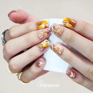 <span class=keywords><strong>Faux</strong></span> ongles bruns personnalisés carrés en <span class=keywords><strong>marbre</strong></span> coréen avec design 24 pièces <span class=keywords><strong>faux</strong></span> ongles courts ongles artificiels en acrylique - Product Image 2