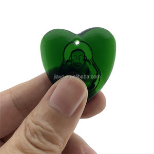 新しいガラス仏ペンダント女性ネックレスガラス仏像ペンダントハート型エネルギーペンダント - Product Image 1