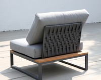 Meubles modernes et simples pour hôtels, canapé d'angle d'extérieur en bois de teck luxueux et imperméable en forme de L, ensemble sectionnel de jardin, canapé de salon et de patio