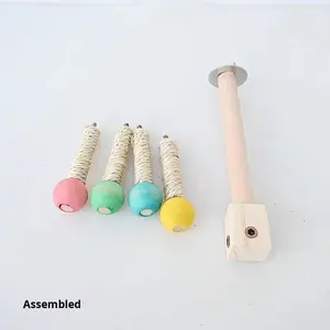 Oiseau en bois escalade cadre jouet filature moulin à vent jouet pour animaux de compagnie soulagement de l'ennui support aérien pour calopsitte à mâcher perchoir de dentition - Product Image 3