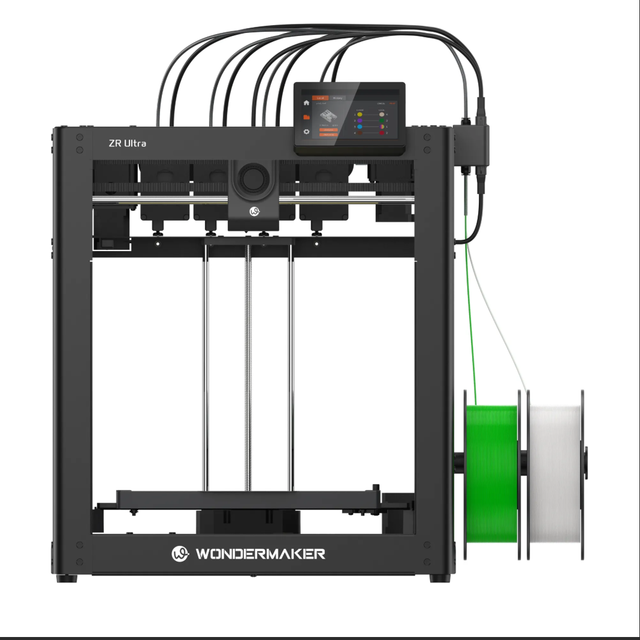 WonderMaker ZR ultra New 3D Printer Open Source 4 Toolheads Multi-Material Printing Fast Material Changing USB 1 Year