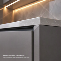 Armoires Modulaires Gris Clair Sur Mesure, Tiroirs de Rangement Intelligents, Conception Directe d'Usine pour Toute la Maison