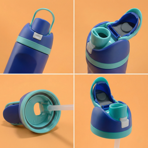 Bouteille d'eau isotherme en acier inoxydable avec logo personnalisé, 16oz, 19oz, 24oz, 32oz, avec paille intégrée pour boire facilement en voyage, sans BPA. - Product Image 6