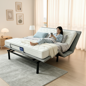 โครงเตียงโลหะไฟฟ้าอัจฉริยะพร้อมมอเตอร์ OKIN ที่ทำงานราบรื่น, รีโมทควบคุมหลายโหมด, ระบบยกปรับระดับได้อย่างราบรื่นสำหรับผู้สูงอายุและผู้ตั้งครรภ์ - Product Image 1