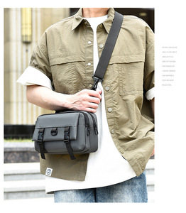 Sac messager imperméable en nylon pour homme, tendance, avec lettres décoratives, sac bandoulière sport extérieur pour homme, plusieurs poches - Grande Vente - Product Image 6