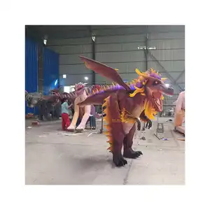 Lifelike Adult Dinosaur Walking Costume Realistic Animatronic Animal Cartoon Dragon Costume For Dinosaur Events Performing