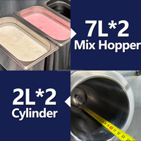 30L/H 2+1 Gemengde Aanrechtmodel Zachte IJsmachine, Bevroren Acai Bowl, Spiegelontwerp, Snelle Koeling