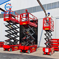 Platform Lift Gunting Listrik Mobile Bertenaga Baterai CE ISO 320kg 4m hingga 18m dengan Dek Ekstensi 900mm