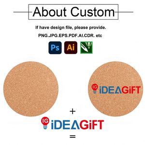 Custom Cup Mat Cork Coasters with Print Logo Wholesale Drink Coasters Eco Friendly Cork Round Blanks Sublimation Coaster - Product Image 3