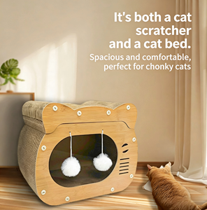 Árbol para Gatos de 1 Nivel con Rascador, Diseño de Dibujos Animados, Papel Corrugado, Fácil de Montar, 40x30x25cm, para Gatos - Product Image 2