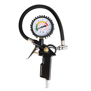 Pistola <span class=keywords><strong>de</strong></span> Presión <span class=keywords><strong>de</strong></span> Neumáticos con Manómetro Mecánico y Manguera <span class=keywords><strong>de</strong></span> Goma <span class=keywords><strong>de</strong></span> 220 PSI con Conector <span class=keywords><strong>de</strong></span> Bloqueo para Automóviles y Motocicletas - Product Image 1
