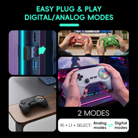 Manette sans fil rétro classique double pour PC/Android/Linux, adaptateur un-vers-deux pour jeux à deux joueurs, manette de jeu sans fil 2,4G