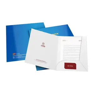 Wholesale Customized File Paper Folder A4 Size Presentation Folders With Custom Logo