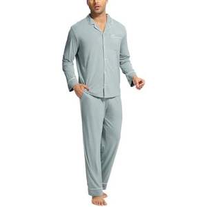 Pyjamas et vêtements de détente personnalisés en coton pour hommes, OEM ODM, pyjamas et vêtements de détente en bambou pour hommes, manches longues, longueur intégrale, vêtements pour hommes - Product Image 4