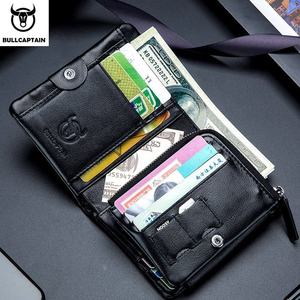 עבור הקפטפטן רטרו גברים רוכסן קטן ארנק רוכסן עור תיק כרטיס ארוך - Product Image 2