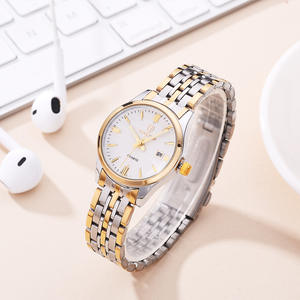 Montre à bracelet en acier pour couple, résistante à l'eau, calendrier lumineux, montre à quartz pour homme et femme - Product Image 2