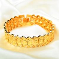 Dubai diseños de lujo brazalete de oro pulsera joyería 24K chapado en oro pulsera de oro hombres