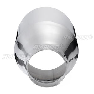 Punta de escape universal para coche de 57mm-101mm, silenciador de tubo de escape automotriz con salida en ángulo, boquilla de 2.25 pulgadas de entrada y 4 salidas - Product Image 6