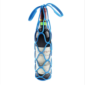 Sac de transport en silicone pour bouteille de vin et bouteille d'eau, avec dessous de verre et <span class=keywords><strong>panier</strong></span> en filet pour voyages et pique-niques - Product Image 5