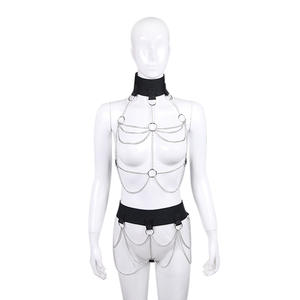 Arnés <span class=keywords><strong>de</strong></span> Cuello para <span class=keywords><strong>Mujer</strong></span>, Estilo Punk, Liguero Sexy, Cadena <span class=keywords><strong>de</strong></span> Gargantilla, Cinturón <span class=keywords><strong>de</strong></span> <span class=keywords><strong>Castidad</strong></span>, Tirantes, Bondage <span class=keywords><strong>de</strong></span> Cintura, <span class=keywords><strong>Jaula</strong></span> BDSM - Product Image 2