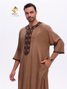 Nouvelle Robe Arabe Haut de Gamme pour Homme 2025 : Matière Douce Anti-Boulochage, Manches Trois-Quarts Élégantes, Coton de Qualité - Product Image 5