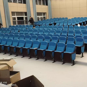 Silla Moderna para <span class=keywords><strong>Auditorio</strong></span>, Teatro o Aula Escolar, con Estructura de Aluminio, Asiento de Tela, Respaldo de Madera Sólida, Inclinable, Mobiliario para Teatro - Product Image 2