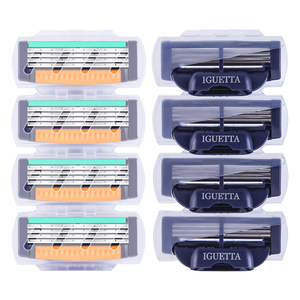 4 Layers Men Shaver Blade High Quality Germany Blade 4 Replacement Cartridges Stainless Steel Shave <strong>razor</strong> Pivoting <strong>Head</strong> GF-1219 - Product Image 2