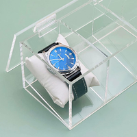 Boîte de rangement et de présentation de montres en acrylique transparent pour chambre à coucher, salon, armoire, salle d'exposition, magasins, présentoir en acrylique