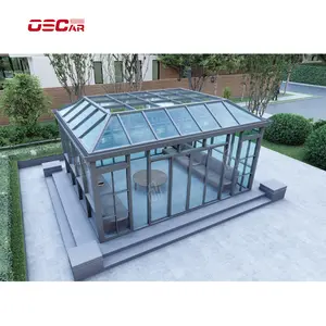 Fabricant chinois Solarium quatre saisons préfabriqué modulaire Maison soleil creuse portes et fenêtres véranda en verre aluminium