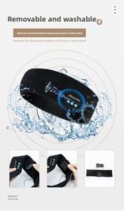 Bandeau audio <span class=keywords><strong>sans</strong></span> <span class=keywords><strong>fil</strong></span> <span class=keywords><strong>pour</strong></span> le sommeil et le sport, résistant à la transpiration, <span class=keywords><strong>pour</strong></span> le yoga, la course, le fitness, le sommeil et les voyages - Product Image 5
